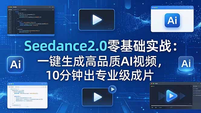 Seedance2.0零基础实战：一键生成高品质AI视频，10分钟出专业级成片-天梦资源网