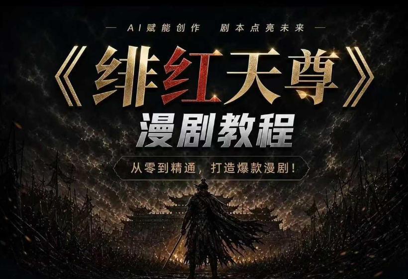 绯红天尊AI漫剧系统教程｜从零入门到精通，工具运用+剧本创作+爆款逻辑+提示词素材+镜头剪辑，全套爆款漫剧落地实战课-天梦资源网