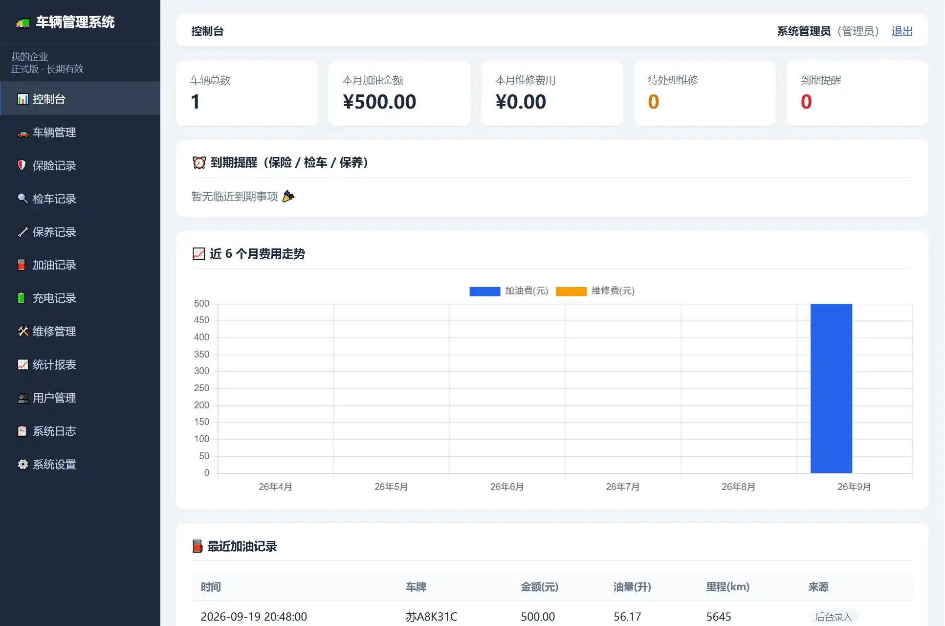 车辆管理系统网站源码-天梦资源网