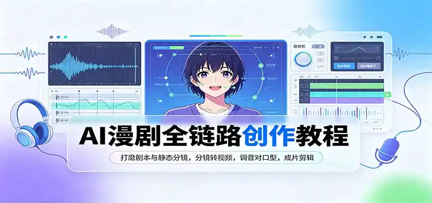 AI漫剧全链路创作教程：打磨剧本与静态分镜，分镜转视频，调音对口型，成片剪辑-天梦资源网