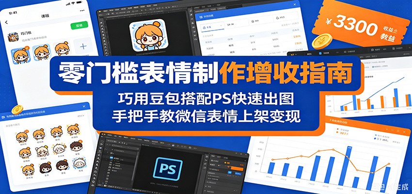 零门槛表情制作增收指南：巧用豆包搭配 PS 快速出图，手把手教微信表情上架变现-天梦资源网