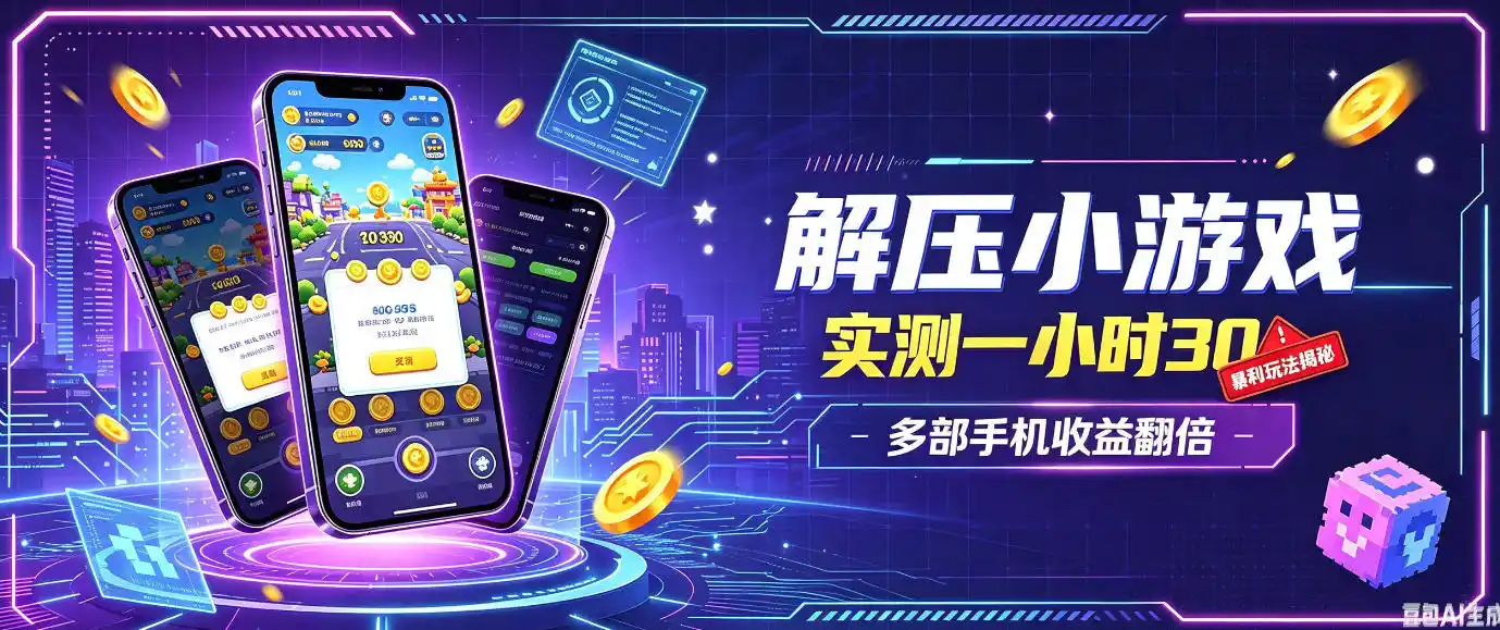 小游戏全流程玩法，实测一小时搞30，简单无脑解压，当天做当天就能看到进账，直接冲就行【揭秘】-天梦资源网