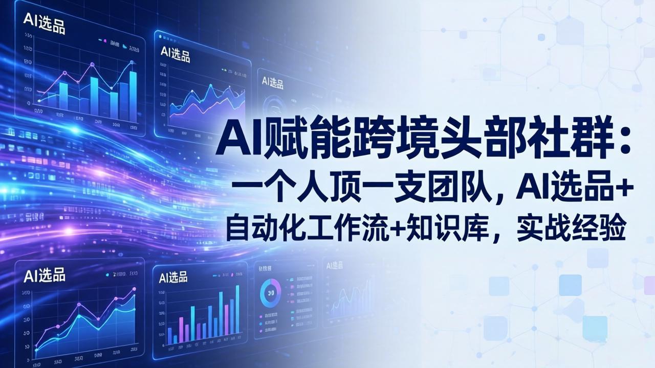 AI赋能跨境头部社群-更新6月：一个人顶一支团队，AI选品+自动化工作流+知识库，实战经验-天梦资源网