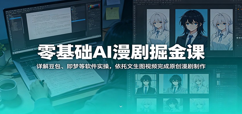 零基础AI漫剧掘金课：详解豆包、即梦等软件实操，依托文生图视频完成原创漫剧制作-天梦资源网