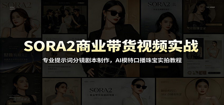SORA2商业带货视频实战：专业提示词分镜剧本制作，AI模特口播珠宝实拍教程-天梦资源网