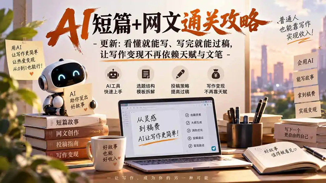 AI短篇+网文通关攻略-更新0921：看懂就能写、写完就能过稿，让写作变现不再依赖天赋与文笔-天梦资源网
