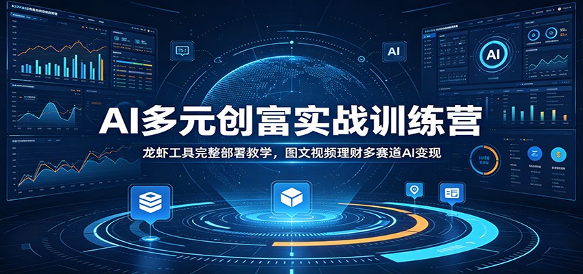 AI多元创富实战训练营：龙虾工具完整部署教学，图文视频理财多赛道AI变现-天梦资源网