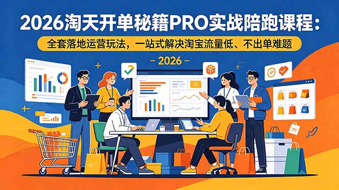 2026淘天开单秘籍PRO实战陪跑课程-更新：全套落地运营玩法，一站式解决淘宝流量低、不出单难题-天梦资源网