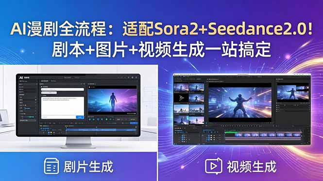 AI漫剧全流程：适配Sora2+Seedance2.0！剧本+图片+视频生成一站搞定-天梦资源网