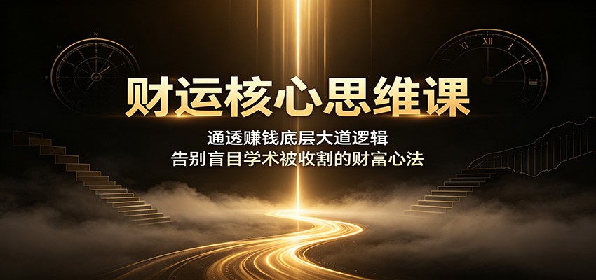 财运核心思维课：通透赚钱底层大道逻辑，告别盲目学术被收割的财富心法-天梦资源网