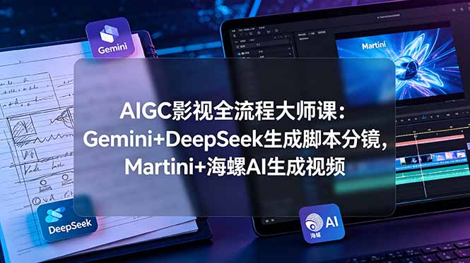 AIGC影视全流程大师课：Gemini+DeepSeek生成脚本分镜，Martini+海螺AI生成视频-天梦资源网