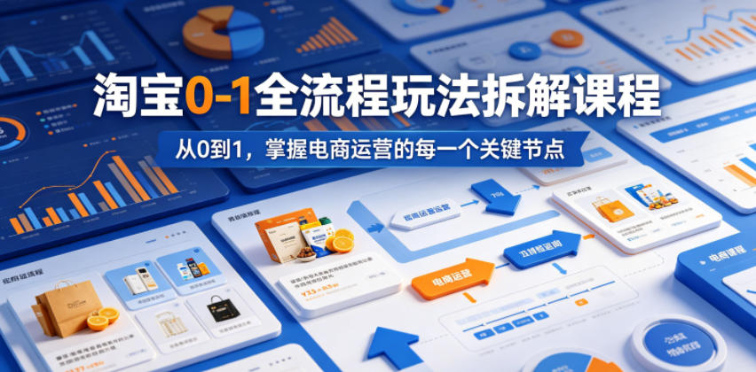 淘宝0-1全流程玩法拆解课程，从0到1，掌握电商运营的每一个关键节点-天梦资源网