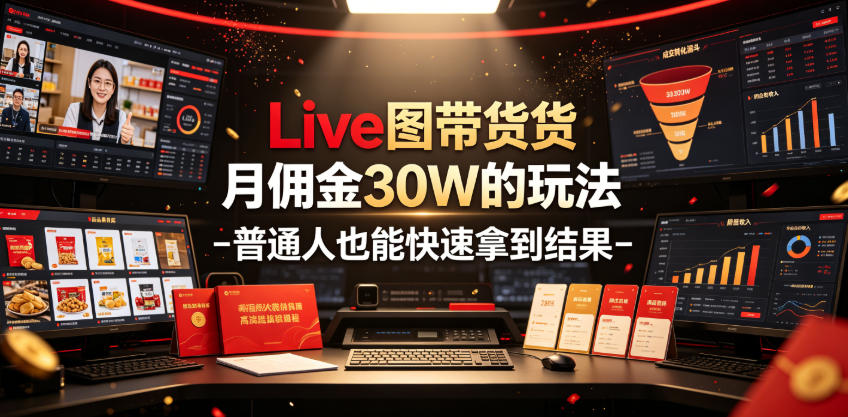 Live图带货月佣金30W的玩法-普通人也能快速拿到结果-天梦资源网