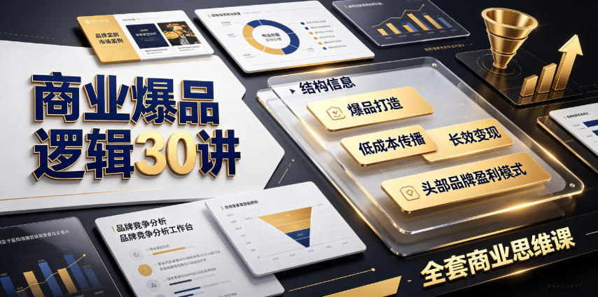商业爆品逻辑30讲｜拆解各行各业头部品牌盈利模式，吃透爆品打造、低成本传播、长效变现全套商业思维课-天梦资源网