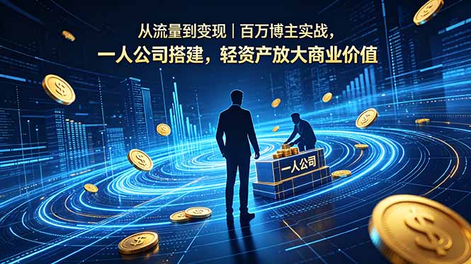 从流量到变现｜百万博主实战，一人公司搭建，轻资产放大商业价值-天梦资源网