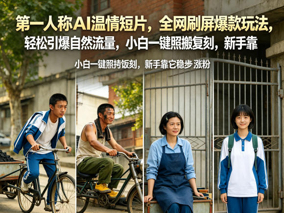 第一人称AI温情短片，全网刷屏爆款玩法，轻松引爆自然流量，小白一键照搬复刻，新手靠它稳步涨粉-天梦资源网