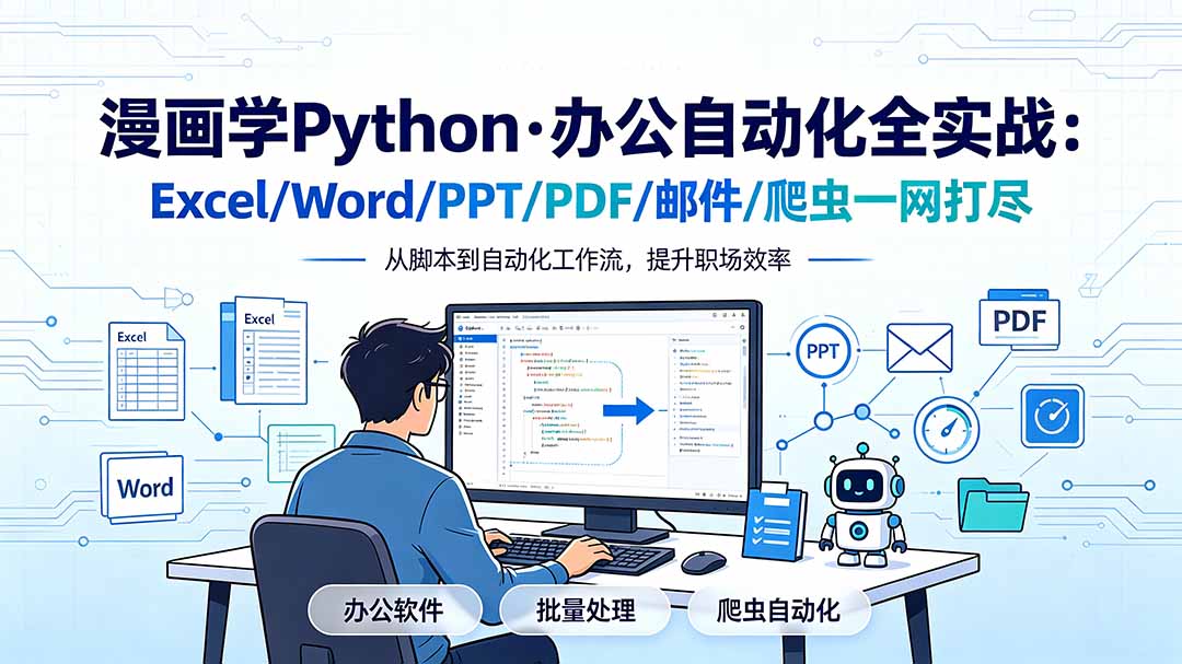 漫画学Python·办公自动化全实战：Excel/Word/PPT/PDF/邮件/爬虫一网打尽-天梦资源网