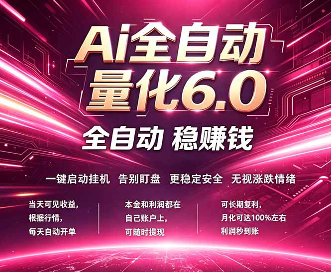 最新AI量化交易6.0，24小时自动运行，绿色稳定！日入1000+-天梦资源网