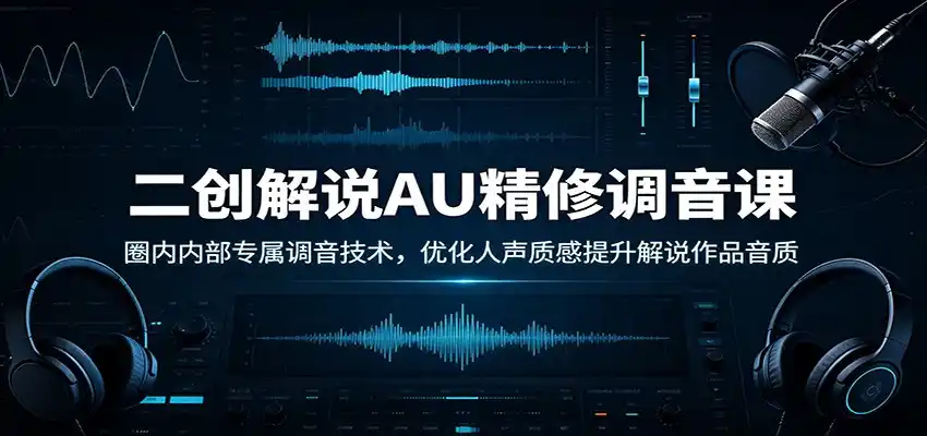 二创解说AU精修调音课：圈内内部专属调音技术，优化人声质感提升解说作品音质-天梦资源网