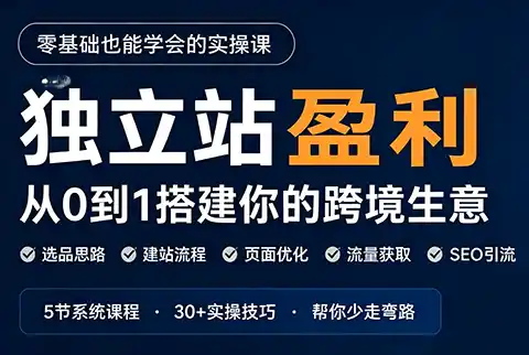 刘老师·5节课跑通独立站盈利全流程-天梦资源网