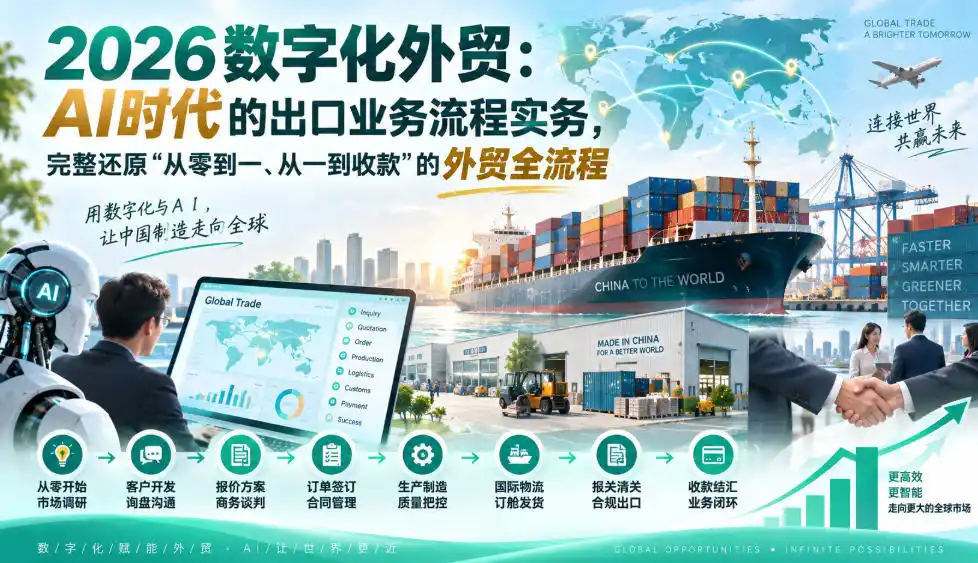 2026数字化外贸：AI时代的出口业务流程实务，完整还原”从零到一、从一到收款”的外贸全流程-天梦资源网