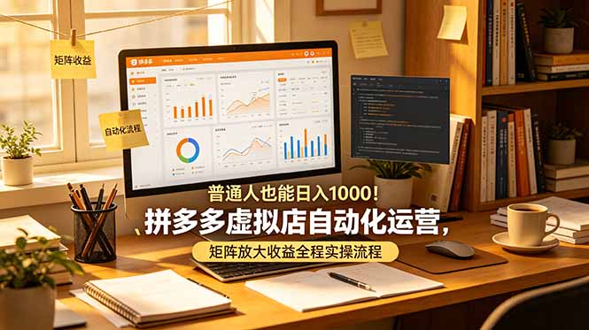 普通人也能日入 1000！拼多多虚拟店自动化运营，矩阵放大收益全程实操流程-天梦资源网
