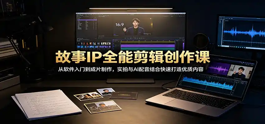 故事IP全能剪辑创作课：从软件入门到成片制作，实拍与AI配音结合快速打造优质内容-天梦资源网