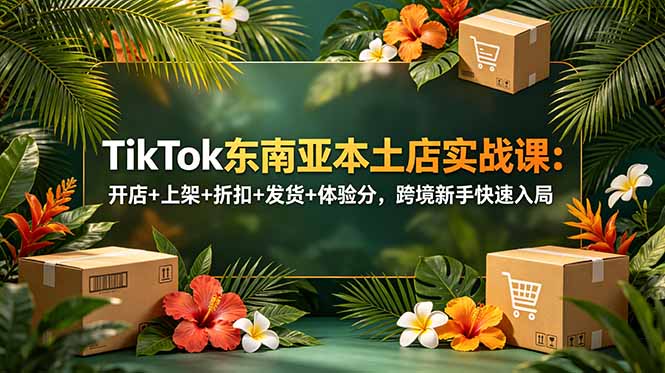 TikTok东南亚本土店实战课：开店+上架+折扣+发货+体验分，跨境新手快速入局-天梦资源网