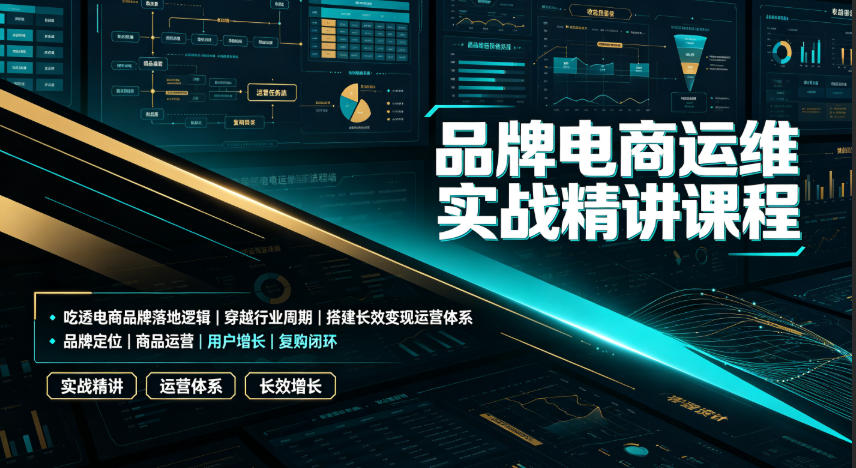 品牌电商运维实战精讲课程｜吃透电商品牌落地逻辑、穿越行业周期、搭建长效变现运营体系-天梦资源网