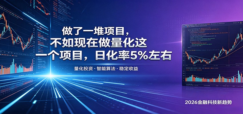 做了一堆项目，不如现在做量化这一个项目，模式简单，收益可控-天梦资源网