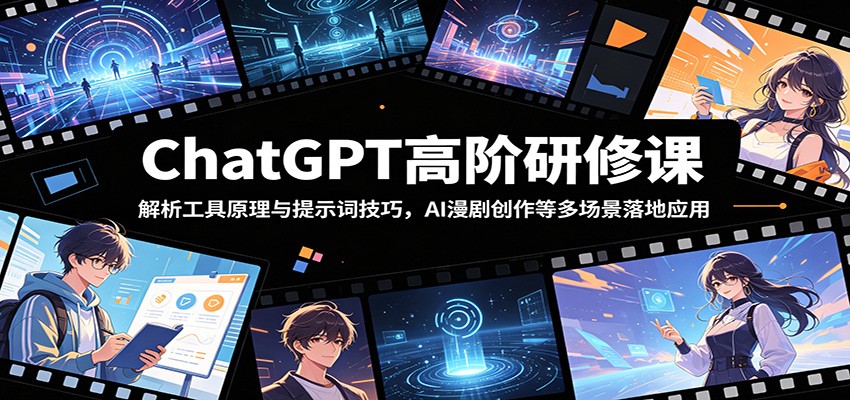 ChatGPT高阶研修课：解析工具原理与提示词技巧，AI漫剧创作等多场景落地应用-天梦资源网