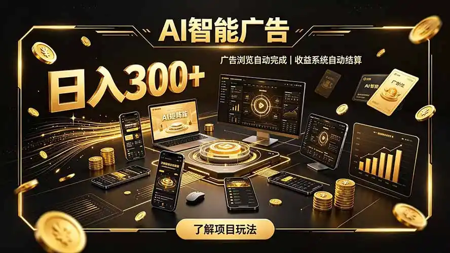 自研 AI 系统｜轻资产起步｜长期稳定收益｜宝妈 上班族轻轻松松日入300+-天梦资源网