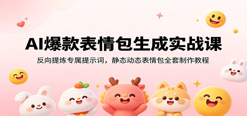 AI爆款表情包生成实战课：反向提炼专属提示词，静态动态表情包全套制作教程-天梦资源网