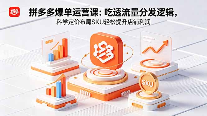 拼多多爆单运营实战课：吃透流量分发逻辑，科学定价布局SKU轻松提升店铺利润-天梦资源网