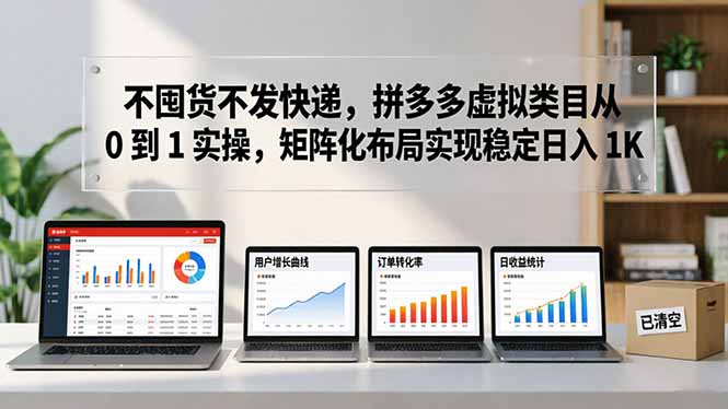 不囤货不发快递，拼多多虚拟类目从 0 到 1 实操，矩阵化布局实现稳定日入 1K-天梦资源网