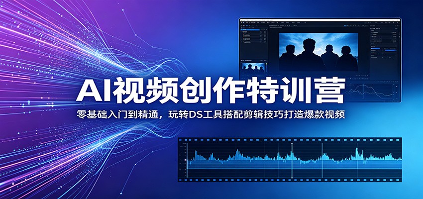 AI视频创作特训营：零基础入门到精通，玩转DS工具搭配剪辑技巧打造爆款视频-天梦资源网