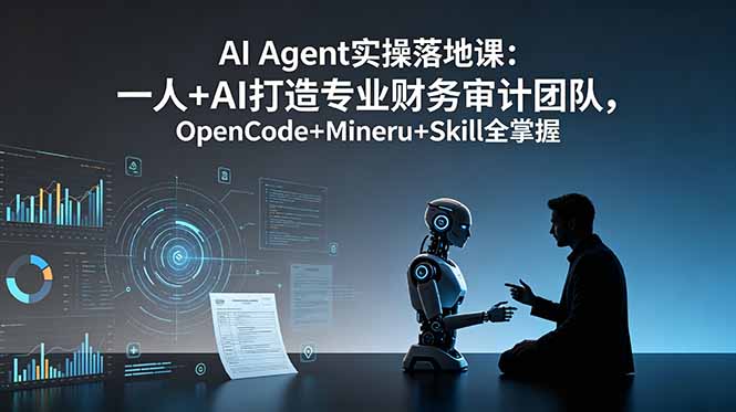 AI Agent实操落地课：一人+AI打造专业财务审计团队，OpenCode+Mineru+Skill全掌握-天梦资源网