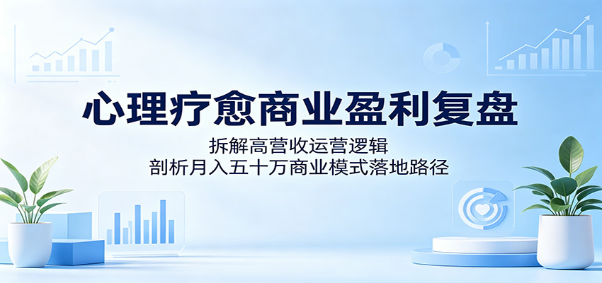 心理疗愈商业盈利复盘:拆解高营收运营逻辑,剖析月入五十万商业模式落地路径-天梦资源网