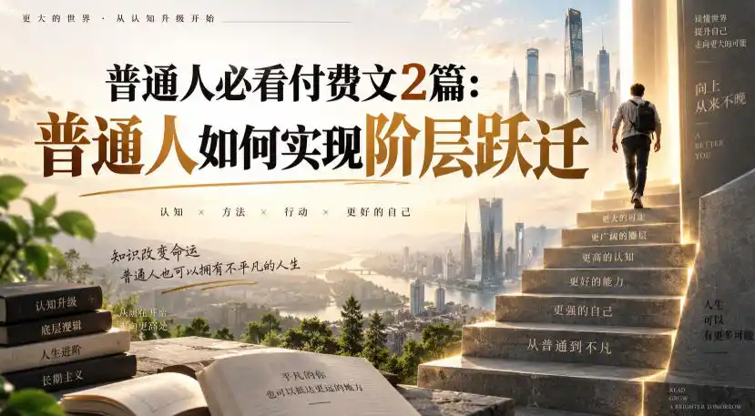 普通人必看付费文2篇：普通人如何实现阶层跃迁-天梦资源网