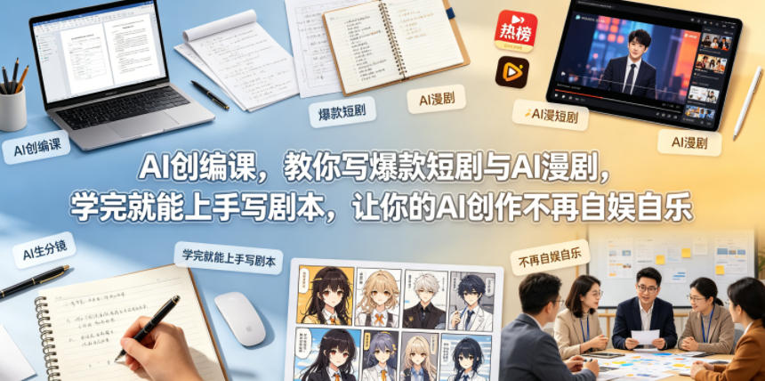 AI创编课，教你写爆款短剧与AI漫剧，学完就能上手写剧本，让你的AI创作不再自娱自乐(更新0521)-天梦资源网