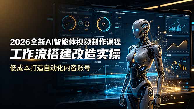 2026全新AI Codex智能体视频制作课程，工作流搭建改造实操，低成本打造自动化内容账号-天梦资源网