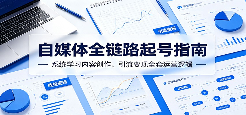 自媒体全链路起号指南：系统学习内容创作、引流变现全套运营逻辑-天梦资源网