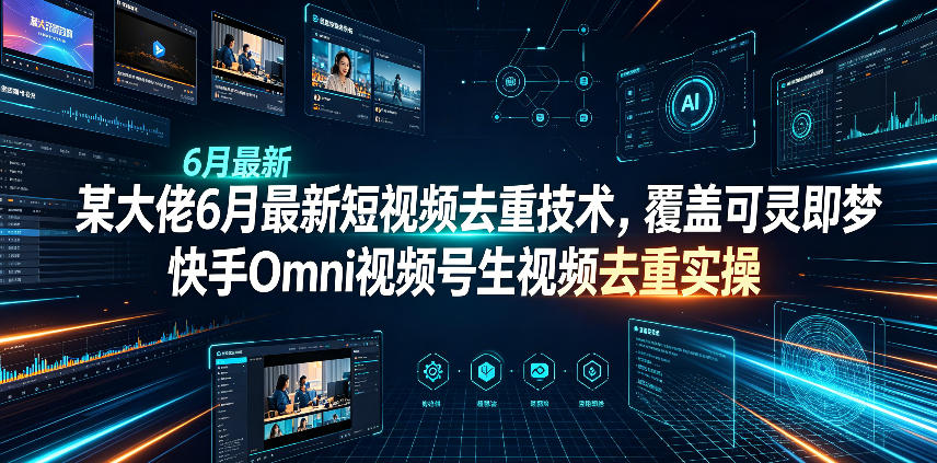 某大佬6月最新短视频去重技术，覆盖可灵即梦快手Omni视频号生视频去重实操-天梦资源网