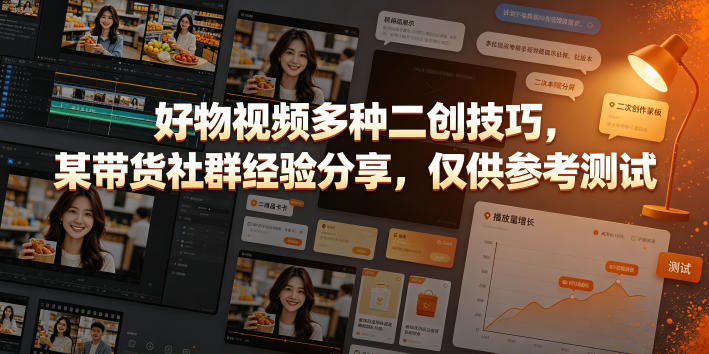 好物视频多种二创技巧，某带货社群经验分享，仅供参考测试-天梦资源网