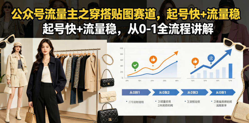 公众号流量主之穿搭贴图赛道，起号快+流量稳，从0-1全流程讲解-天梦资源网