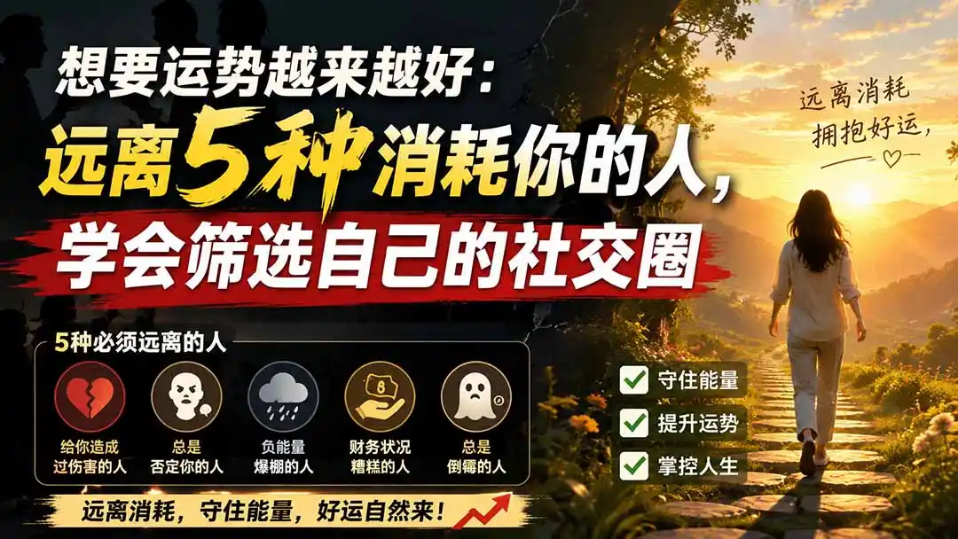 付费文章：想要运势越来越好：远离5种消耗你的人，学会筛选自己的社交圈-天梦资源网