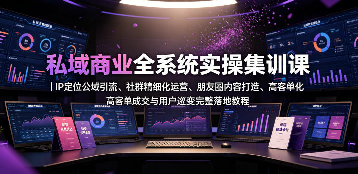 私域商业全系统实操课｜IP定位公域引流、社群精细化运营、朋友圈内容打造、高客单成交与用户裂变完整落地教程-天梦资源网