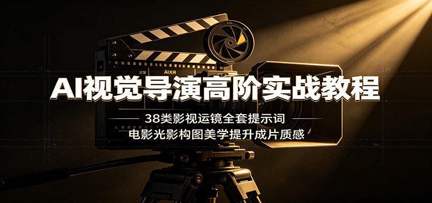 AI视觉导演高阶实战教程：38类影视运镜全套提示词，电影光影构图美学提升成片质感-天梦资源网