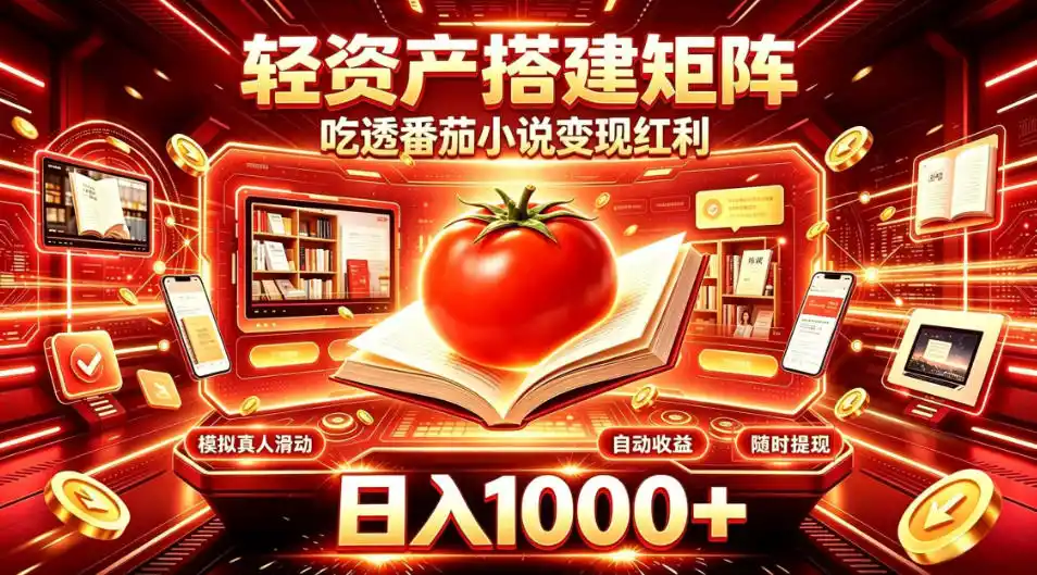 轻资产搭建矩阵，吃透番茄小说变现红利，日入1000+，支持无限矩阵放大【揭秘】-天梦资源网
