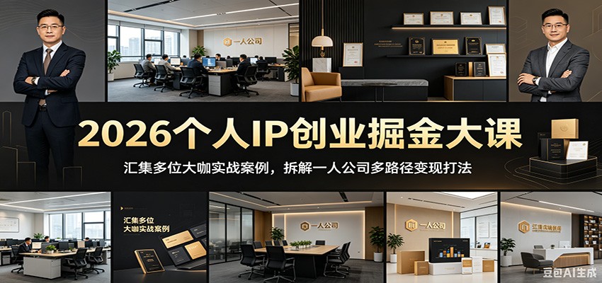 2026个人IP创业掘金大课：汇集多位大咖实战案例，拆解一人公司多路径变现打法-天梦资源网